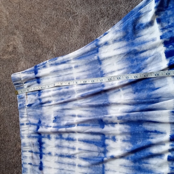 Chico's blue and white tie dye circle hi low skirt size 2=L/12 - Picture 7 of 10